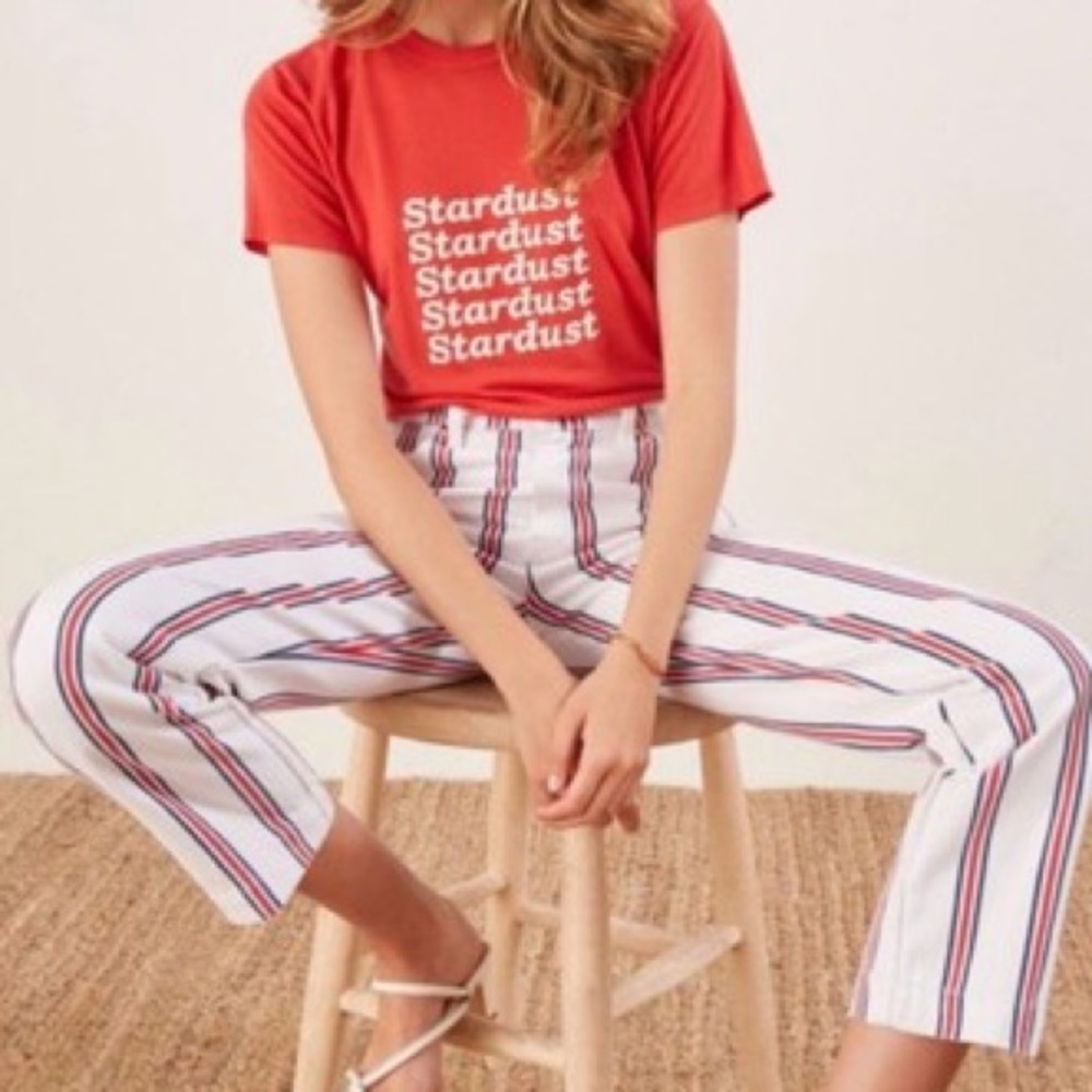 Reformation Striped White, Blue and Red Denim size 29